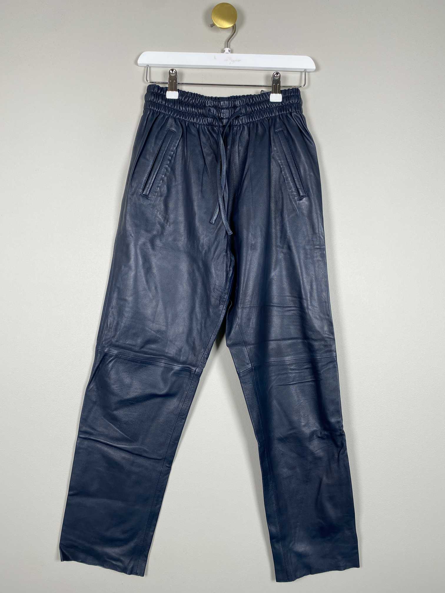 Oakwood str. M <br/> blå læderbuks