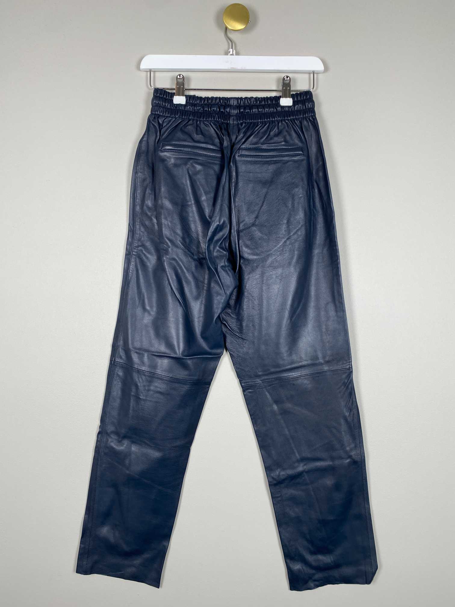 Oakwood str. M <br/> blå læderbuks - Billede 3