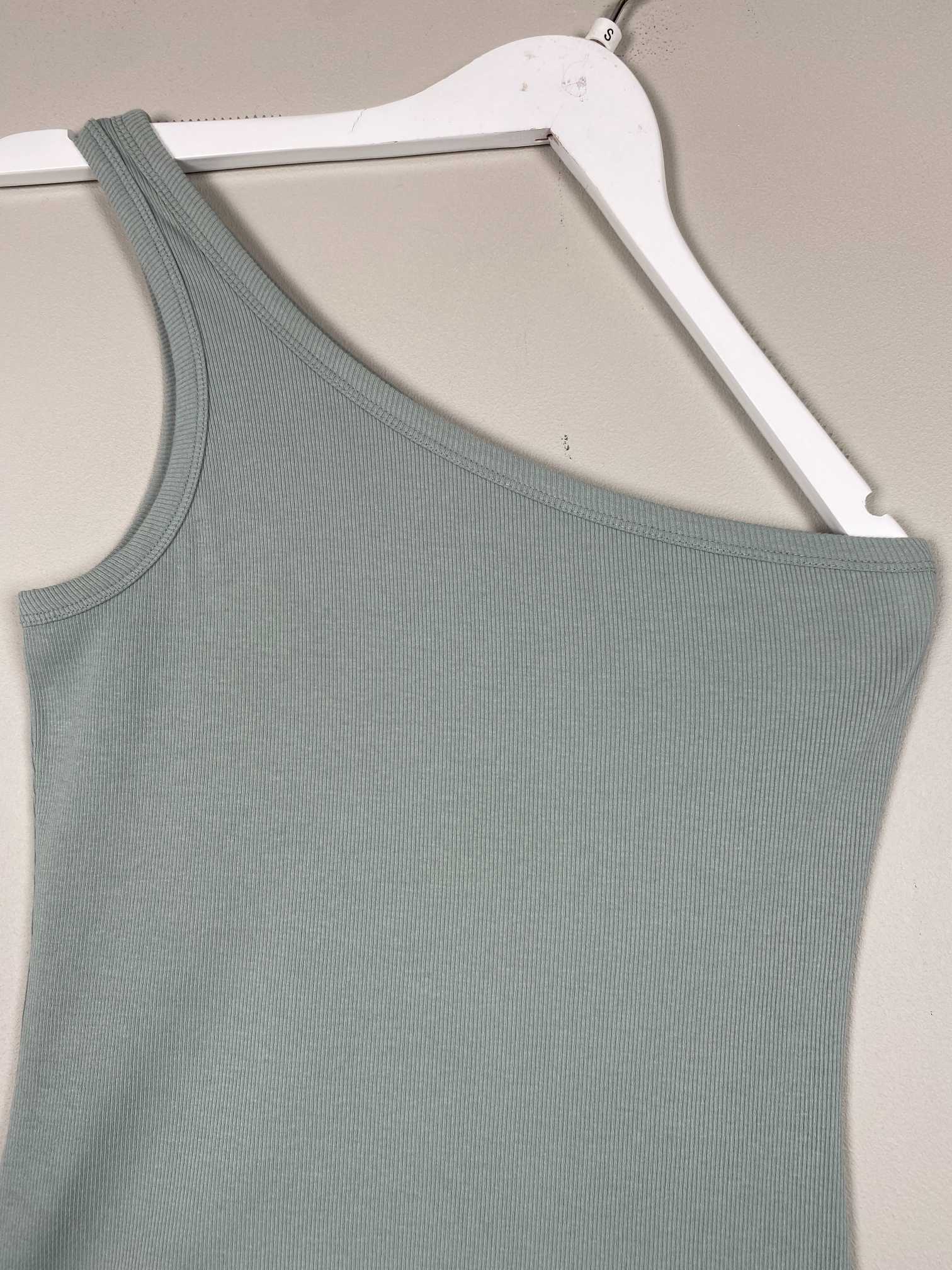 Modstrøm str. S <br/> grøn one-shoulder top - Billede 2
