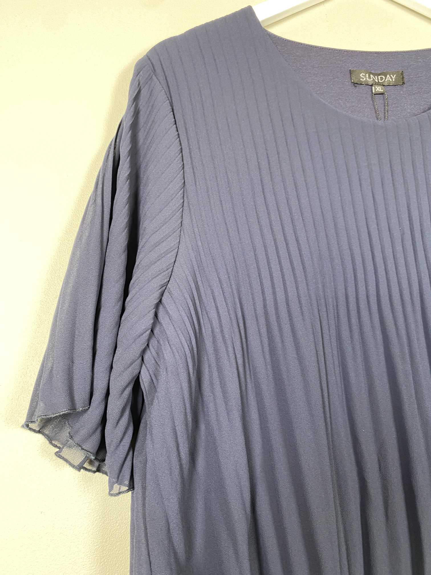 Sunday str. XL <br/> blå chiffon kjole - Billede 2