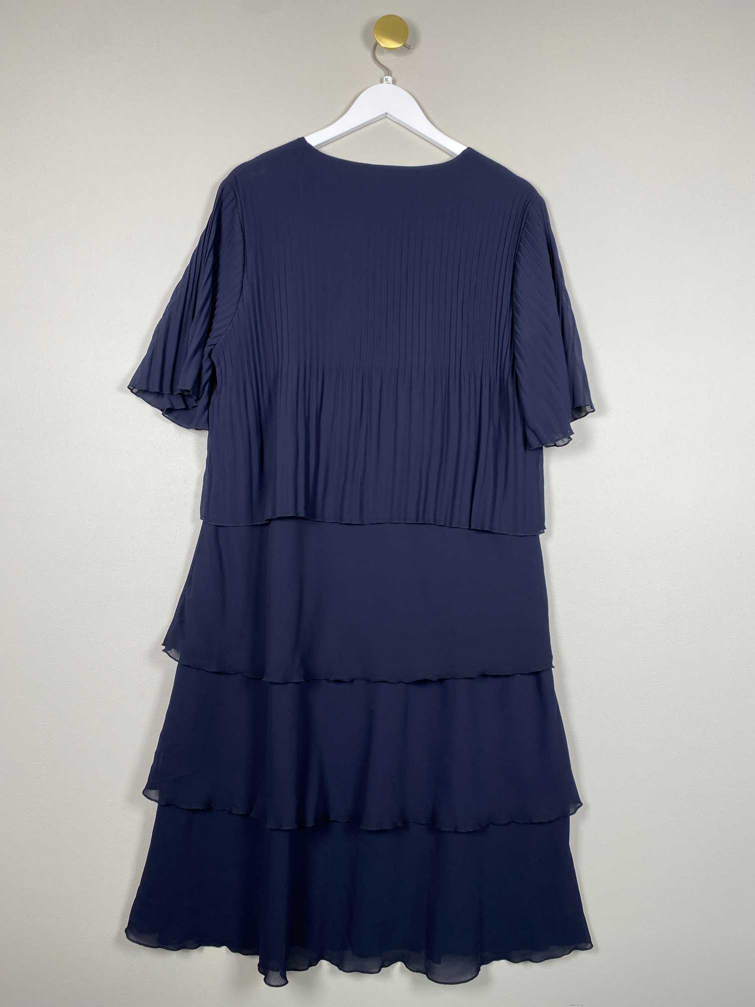 Sunday str. XL <br/> blå chiffon kjole - Billede 3