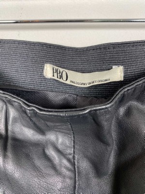 PBO str. 42 <br/> sorte bukser i lammeskind