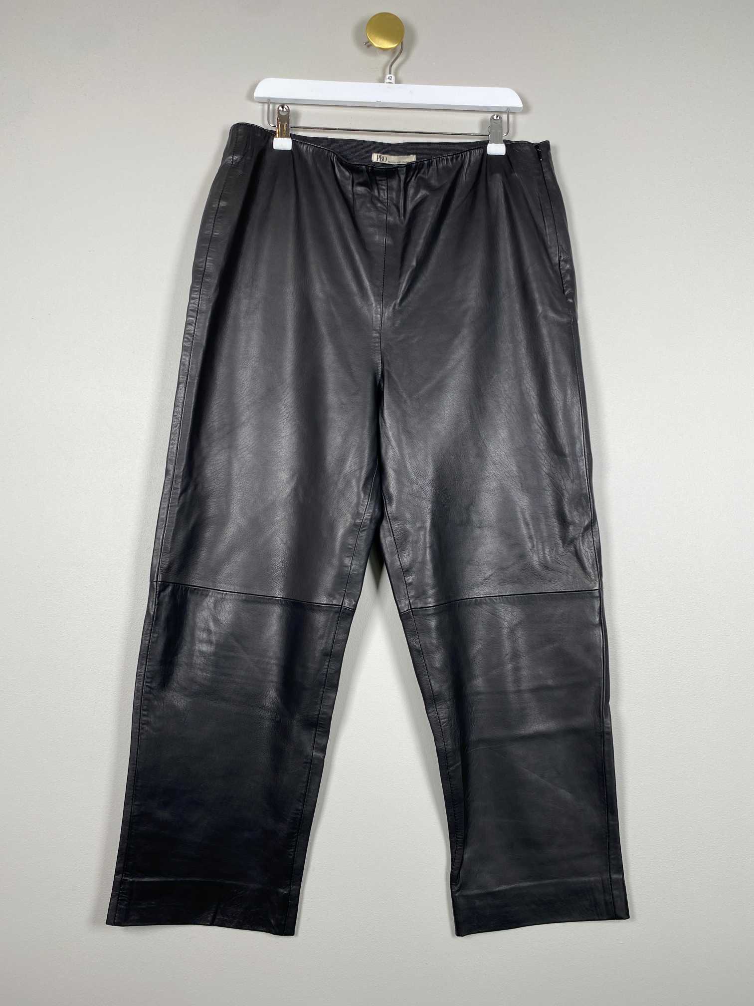 PBO str. 42 <br/> sorte bukser i lammeskind - Billede 3