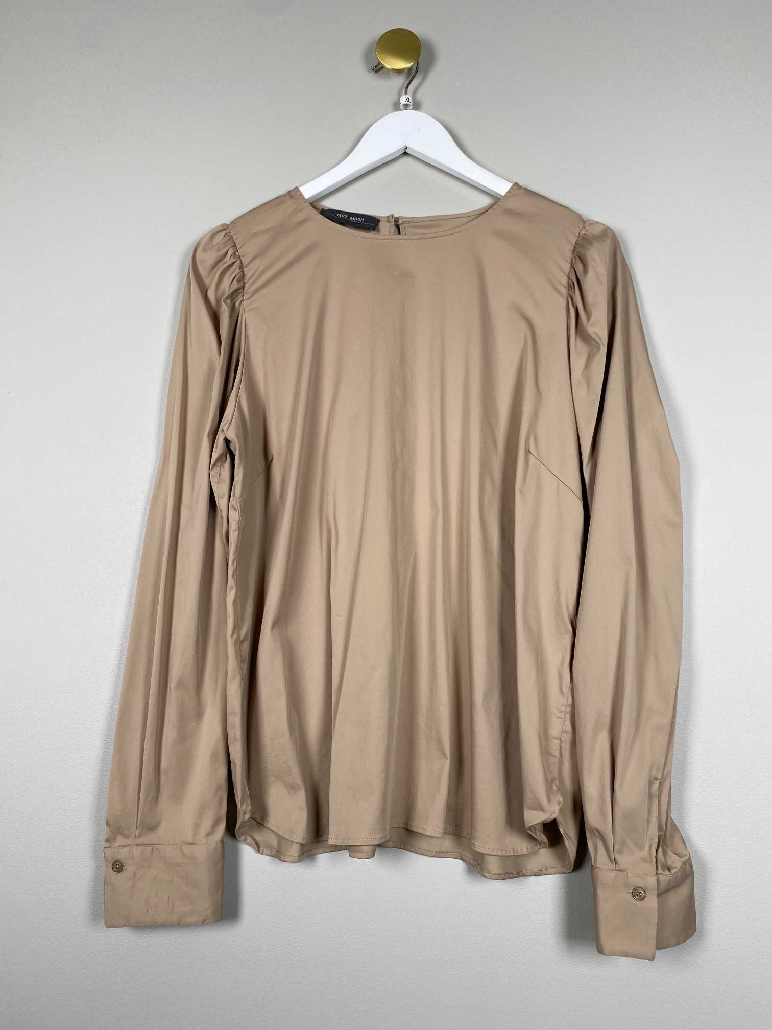 Mos Mosh str. XL <br/> brun bluse med stretch