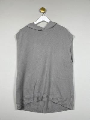 Lisa Yang str. M <br/> grå cashmerevest med hætte