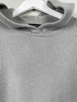 Lisa Yang str. M <br/> grå cashmerevest med hætte