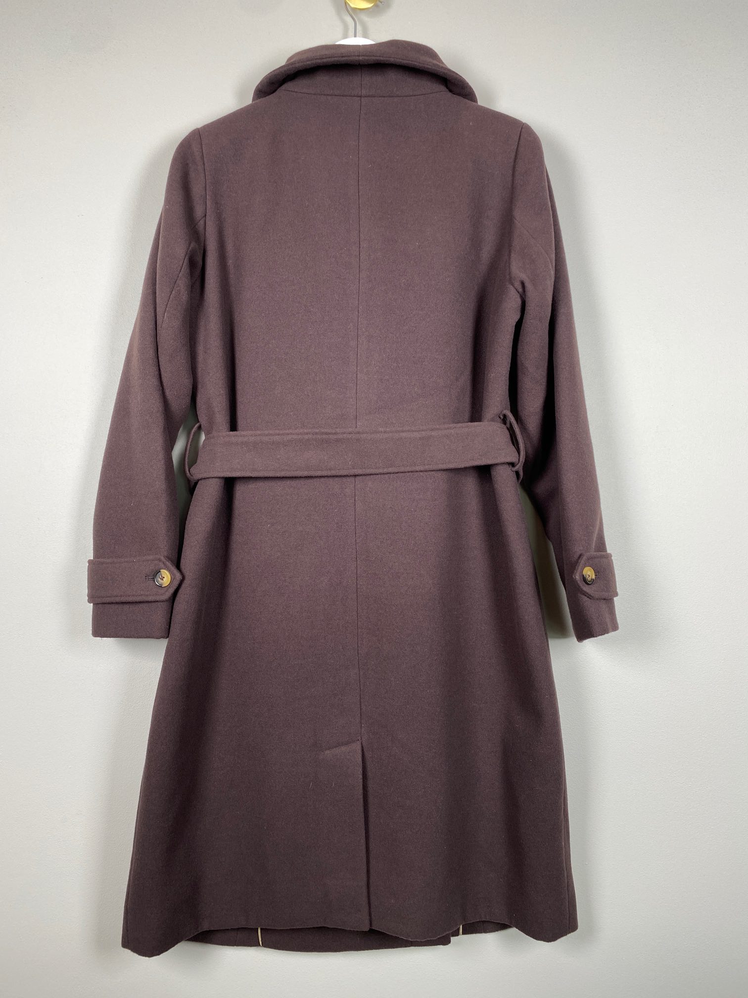 Soaked str. XL <br/> lang brun uldfrakke - Billede 3