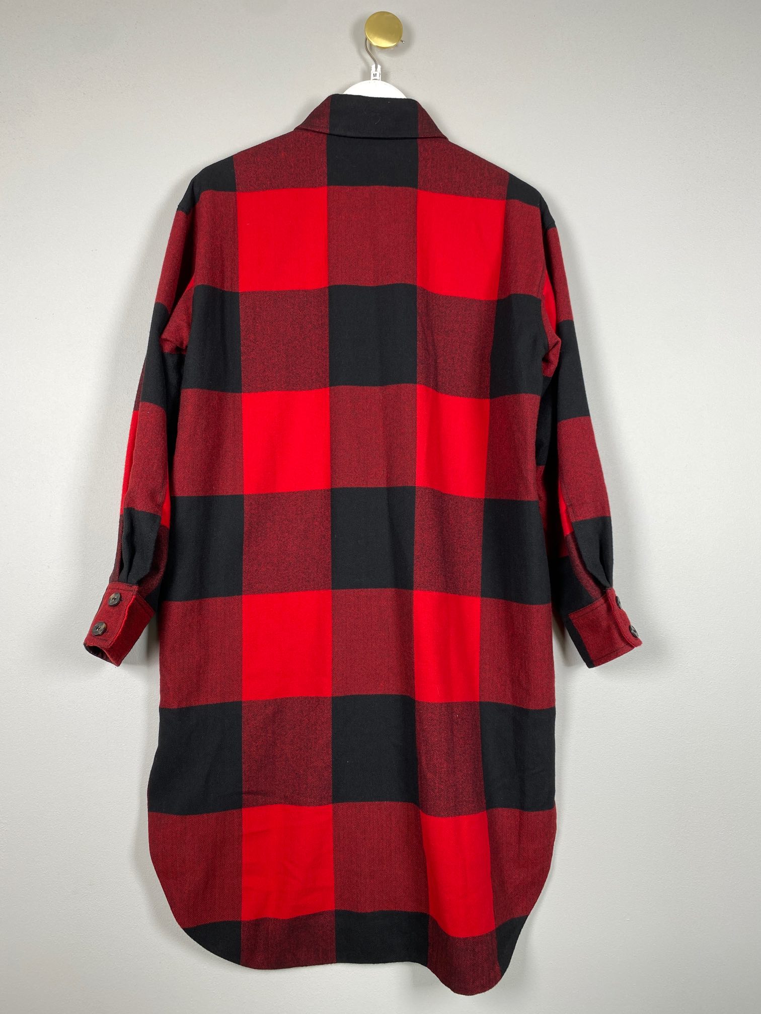 Rødternet jakke med foer str. S/M - Billede 3