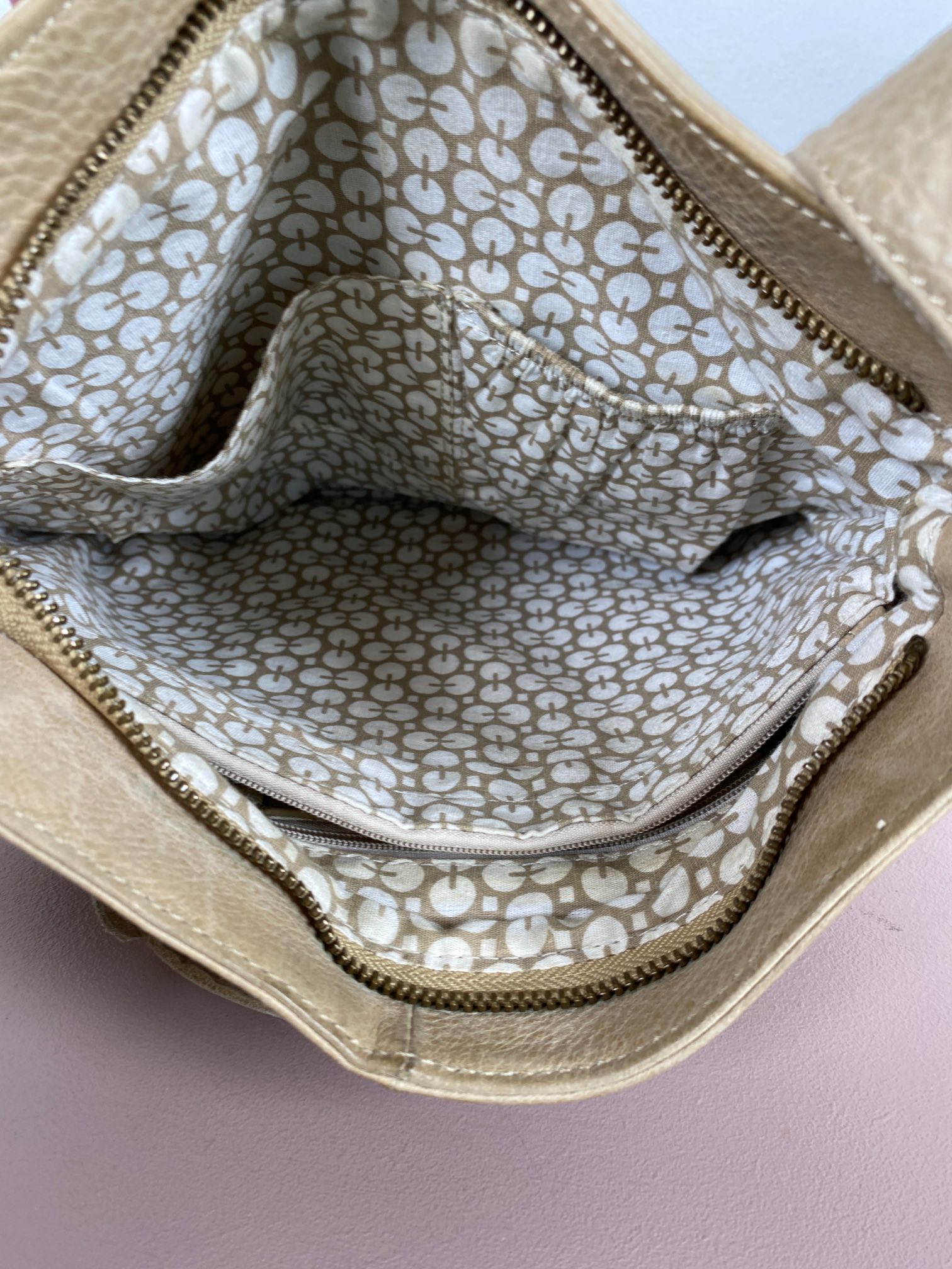 Treats <br/> beige læder taske - Billede 3