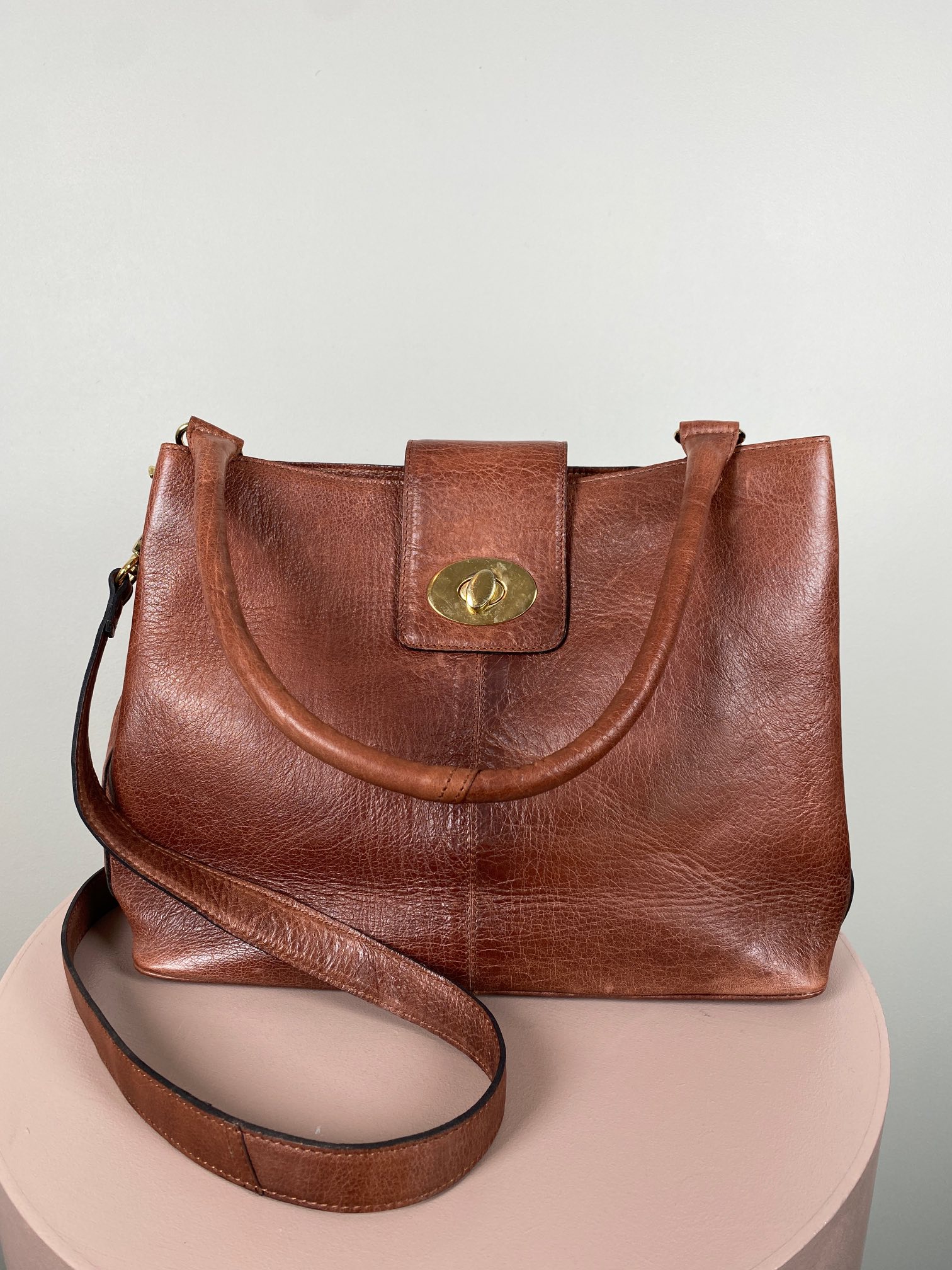 Re Designed <br/> taske brun læder - Billede 4