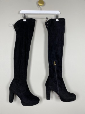 For the love of elegance str. 39 <br/> lang sort ruskind støvle