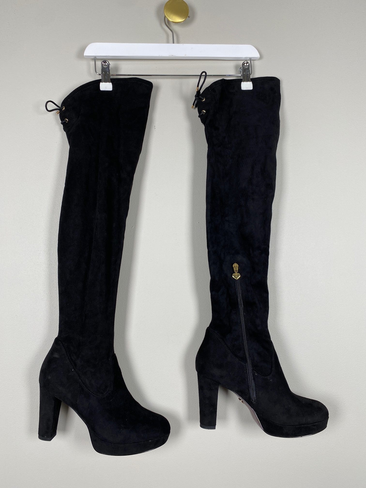 For the love of elegance str. 39 <br/> lang sort ruskind støvle - Billede 2