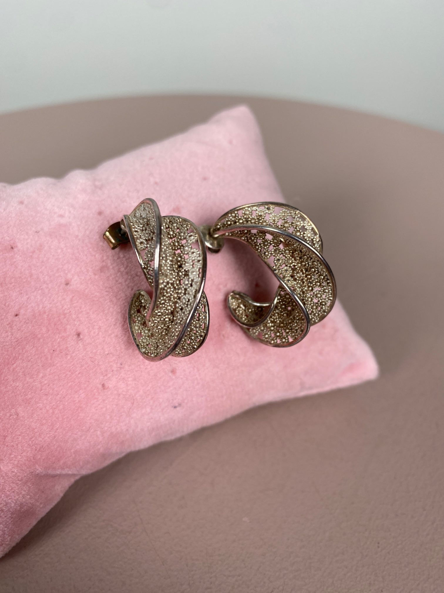 Øreringe twistet metal - Billede 3