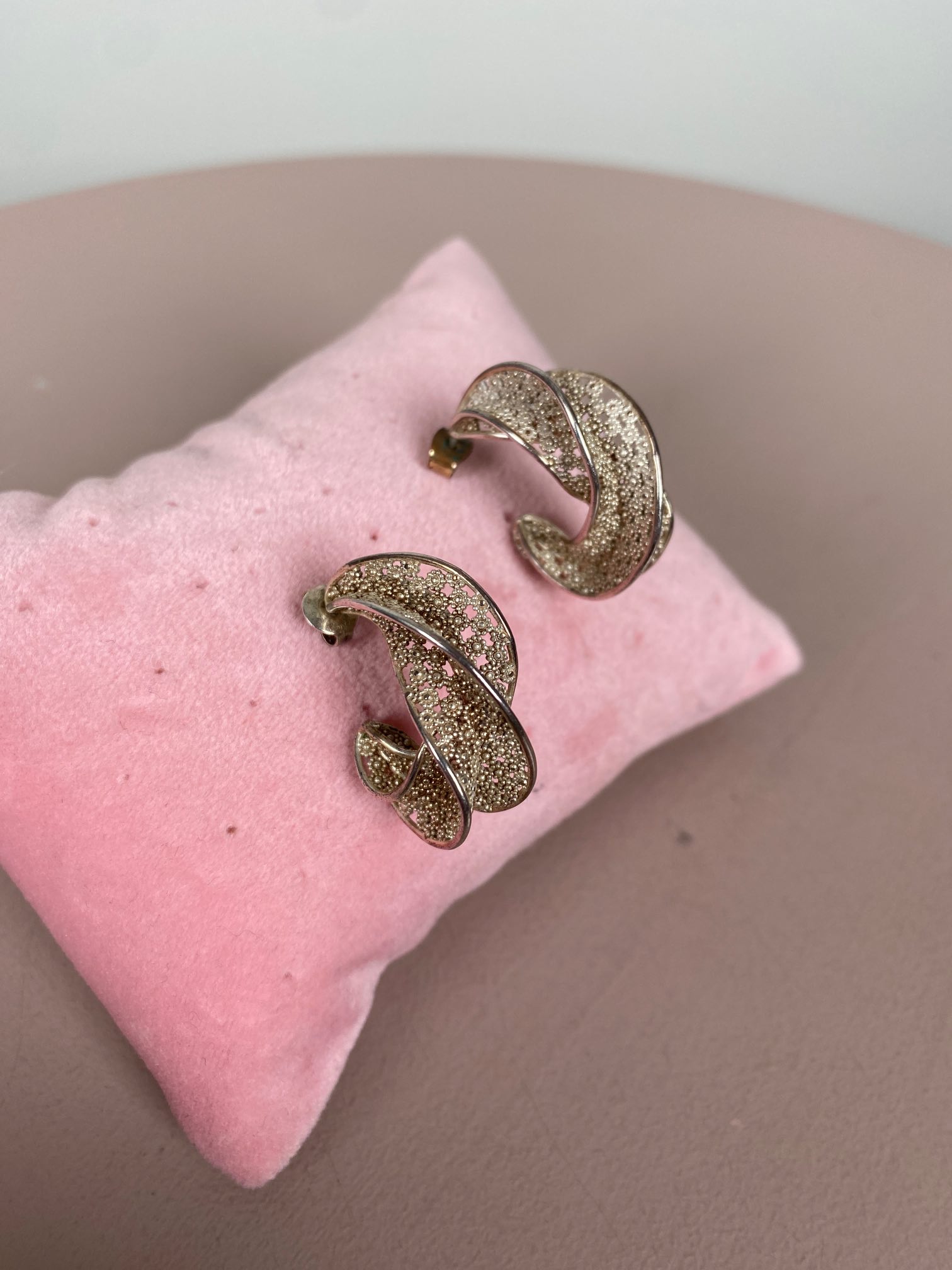 Øreringe twistet metal - Billede 5