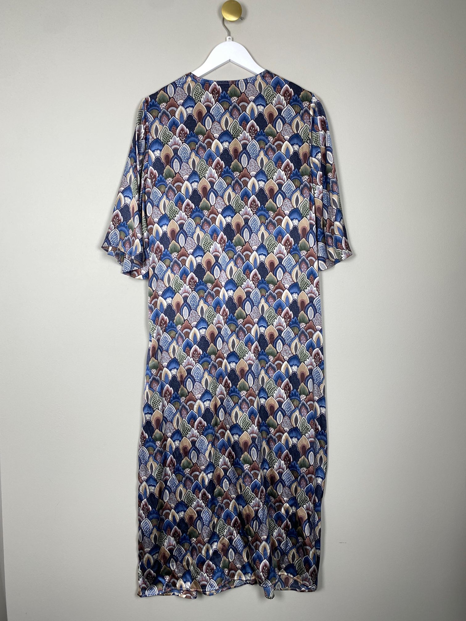 PBO str. 40 <br/> mønstret silkekjole - Billede 3