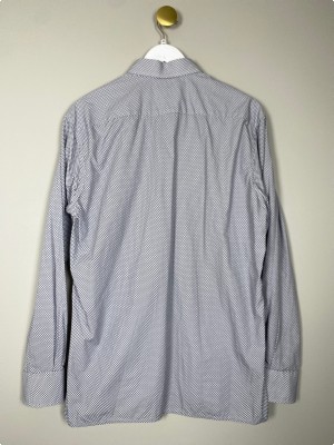 Eterna str. 42 <br/> skjorte med små blå firkanter, modern fit