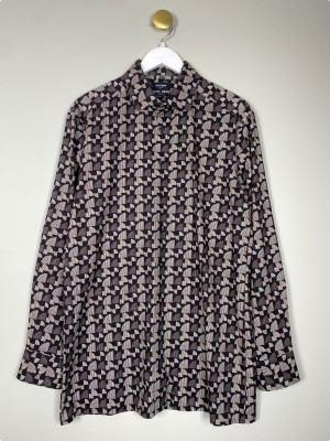 Olymp str. 42 <br/> sort skjorte med mønster, modern fit