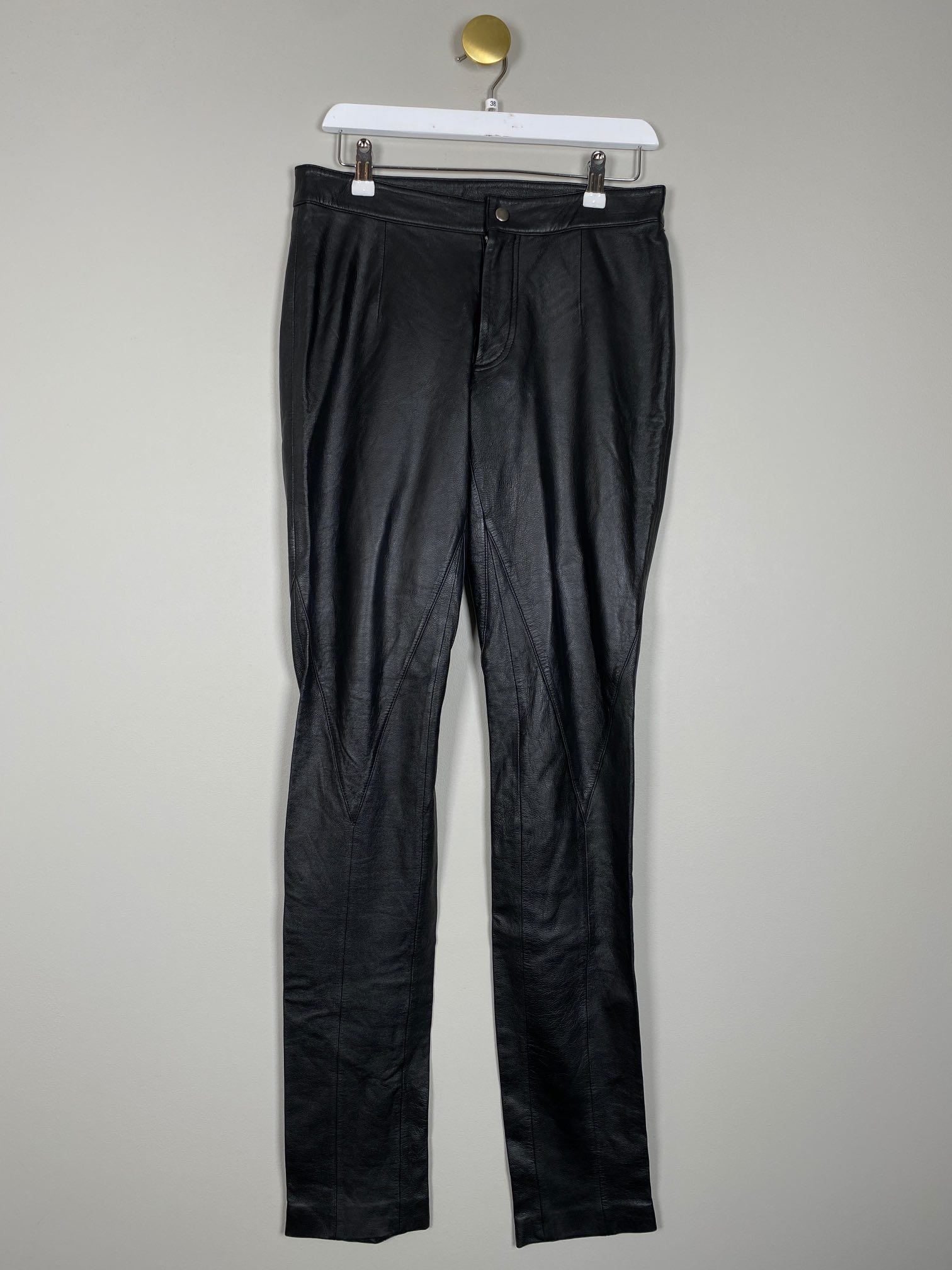 Gestuz str. 36 <br/b> læderbukser i sort