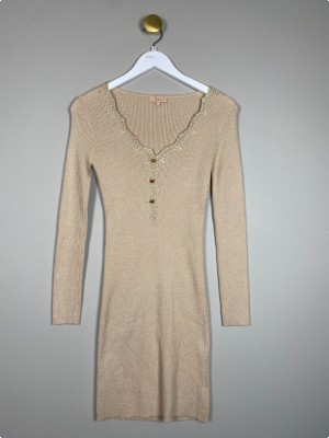 Buch CPH str. M <br/> beige kjole med glimmer