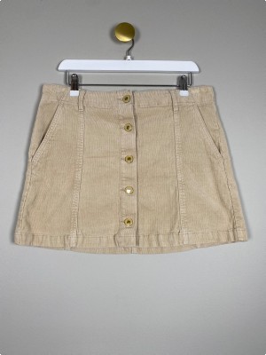 Forever 21 str. S <br/> kort fløjlsnederdel, beige