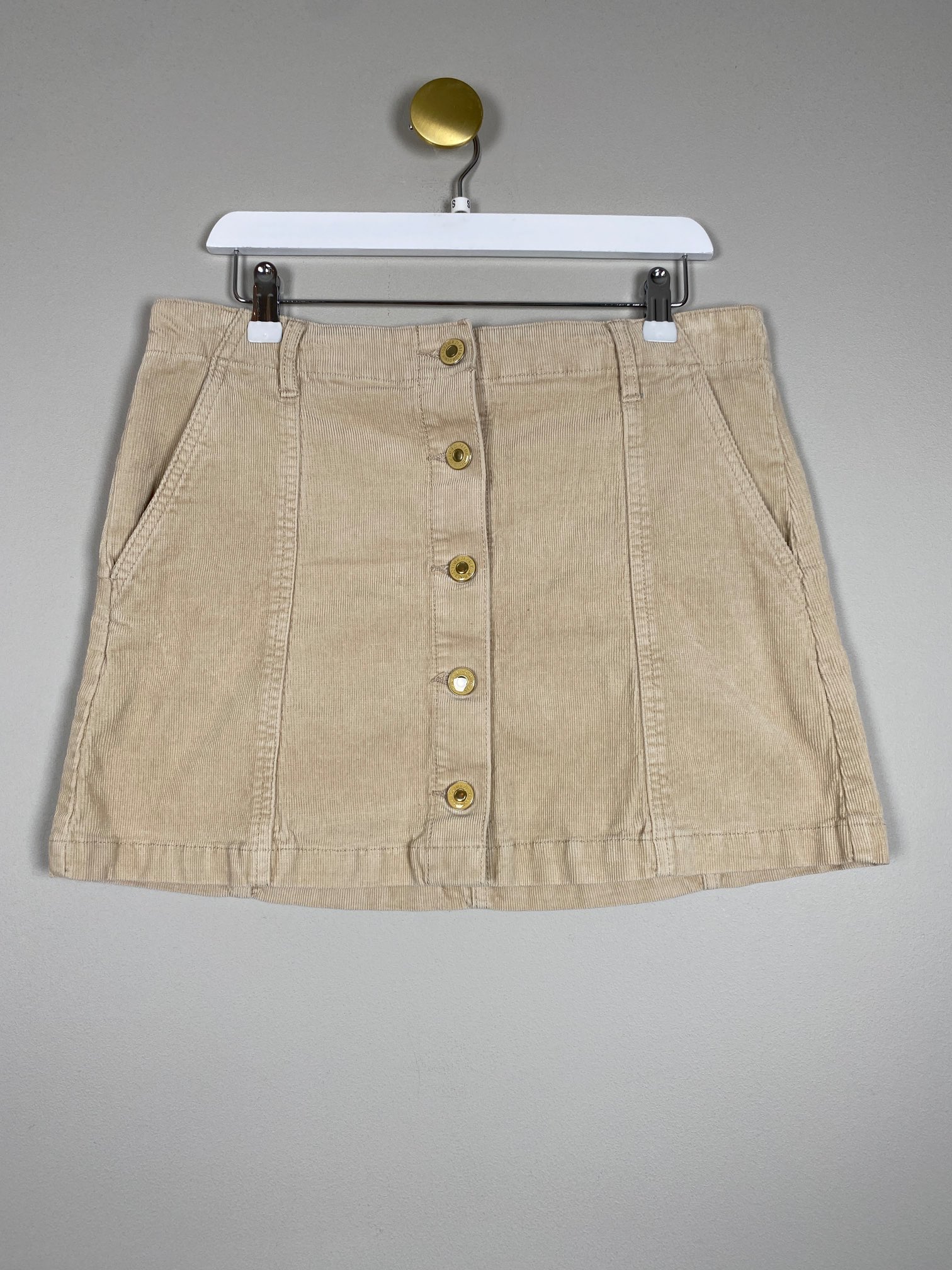 Forever 21 str. S <br/> kort fløjlsnederdel, beige