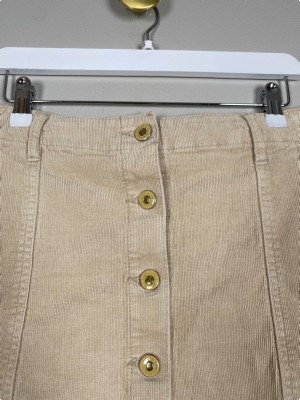 Forever 21 str. S <br/> kort fløjlsnederdel, beige