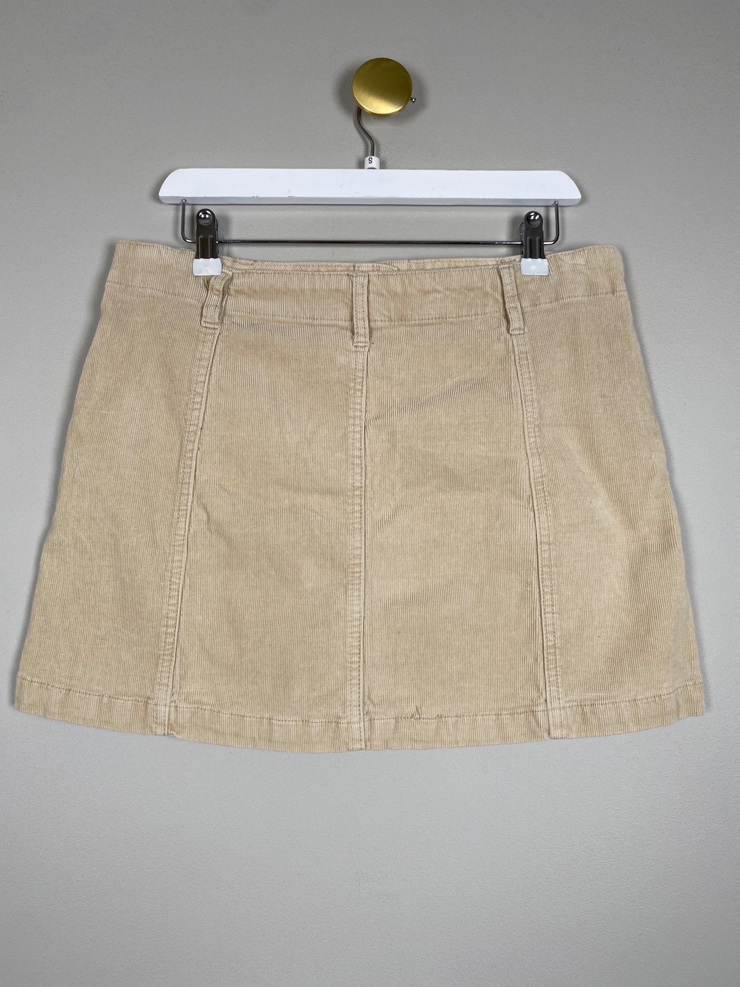 Forever 21 str. S <br/> kort fløjlsnederdel, beige - Billede 3