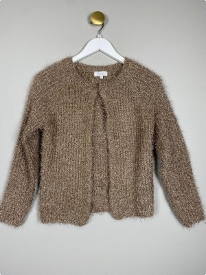 Buch CPH str. S <br/> beige cardigan med glimmer