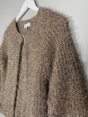 Buch CPH str. S <br/> beige cardigan med glimmer