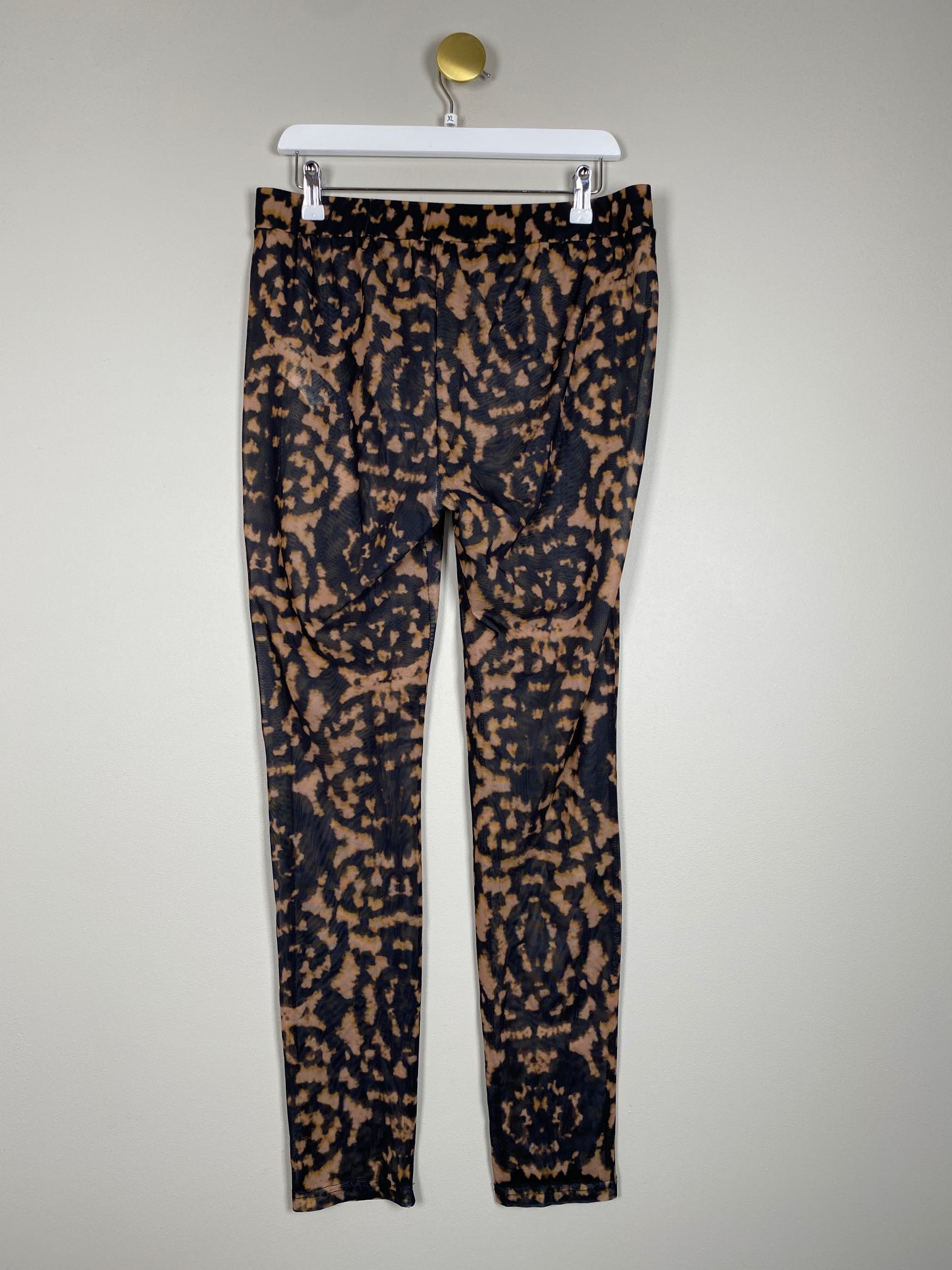 Sofie Schnoor str. XL <br/> brun/sort mønstret meshbukser - Billede 3