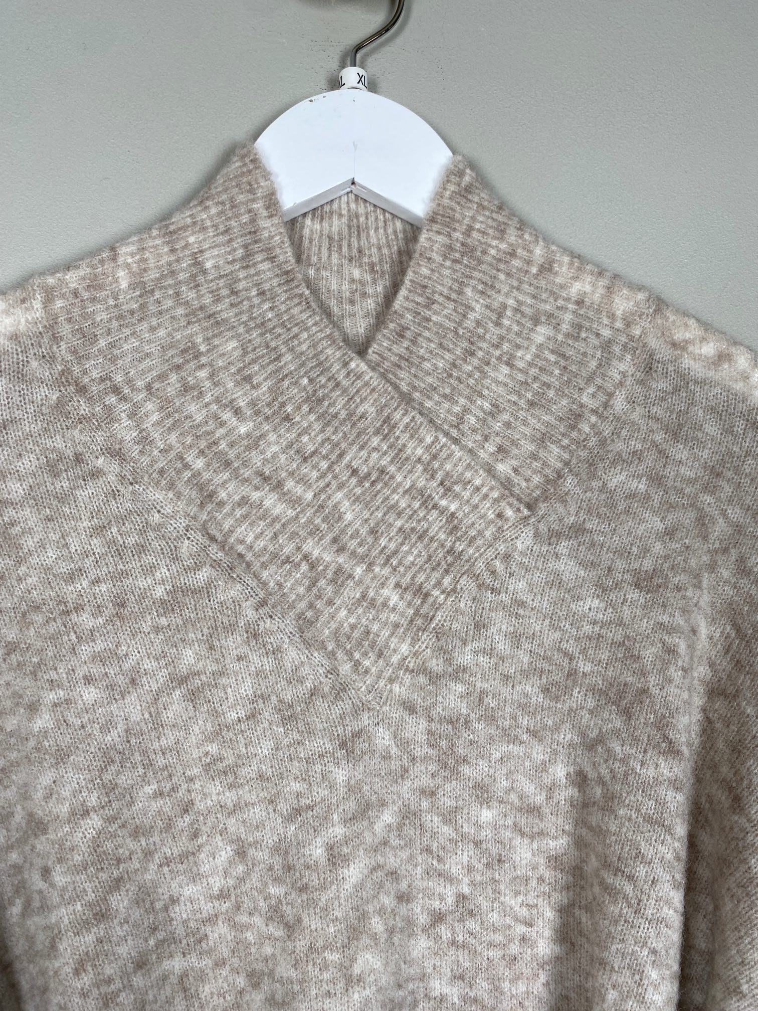 Second Female str. XL <br/> beige strik med pufærmer - Billede 4