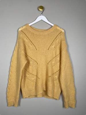 2ndday str. XL <br/> gul strik med hulmønster