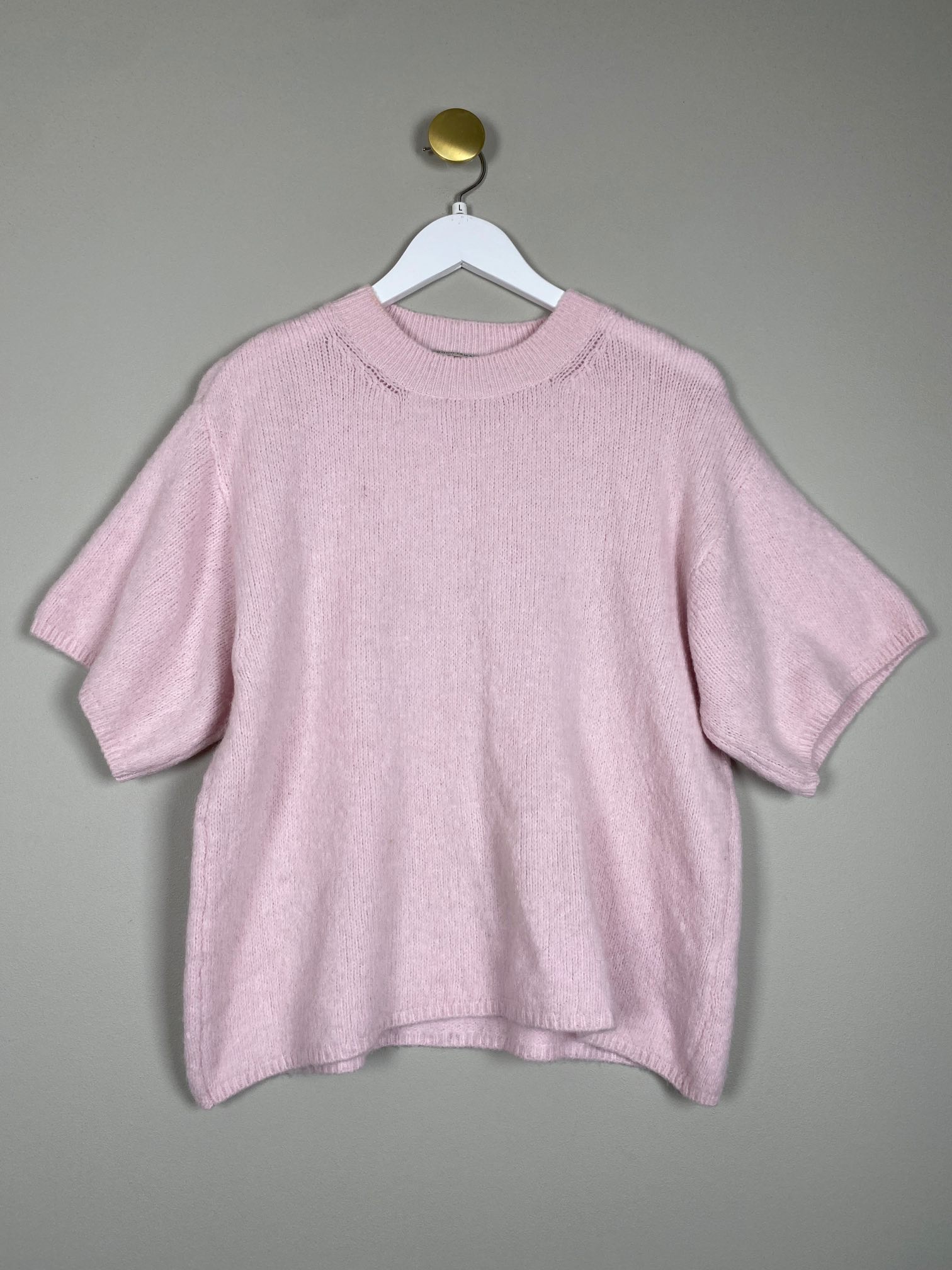 Second Female str. L <br/> lyserød strikbluse