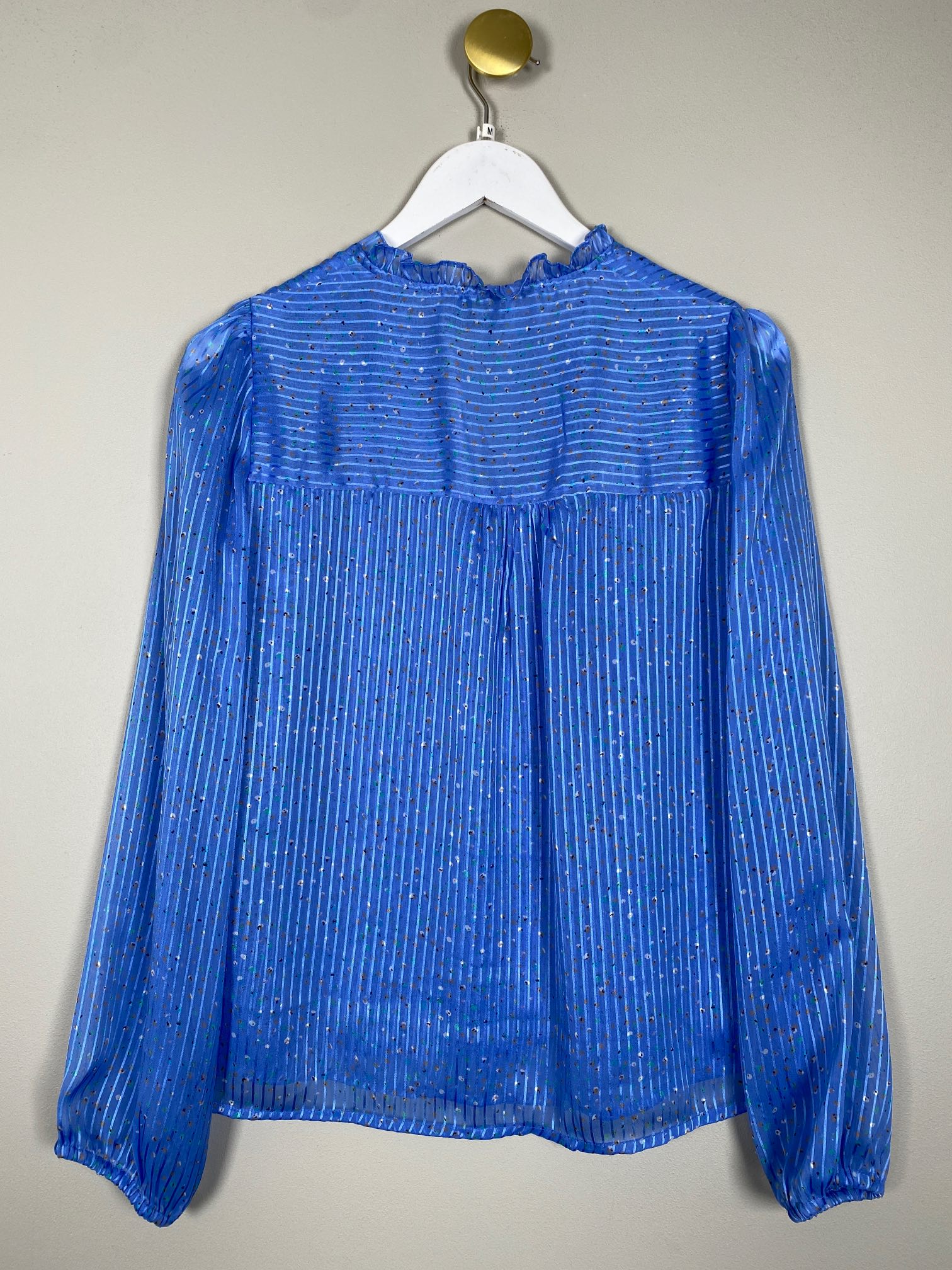 Neo Noir str. M <br/> blå bluse med mønster - Billede 3