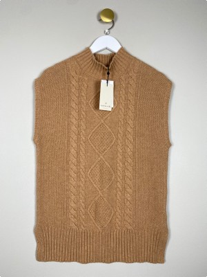 Rosemunde str. M <br/> brun vest