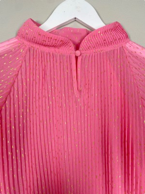 Rue de Femme str. M <br/> pink bluse med guldmønster