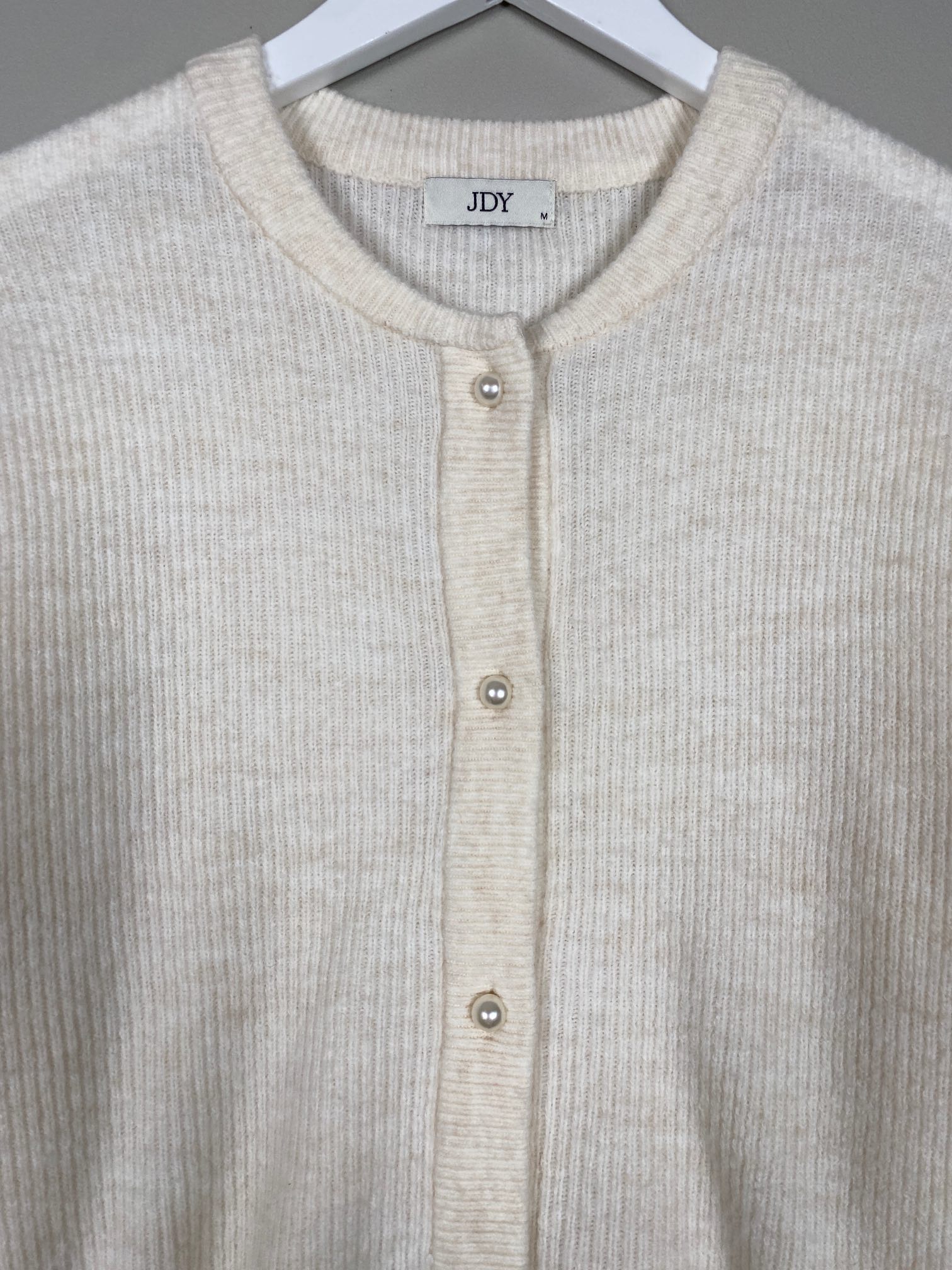 JDY str. M <br/> råhvid cardigan - Billede 2