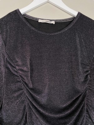 Co'Couture str. XL <br/> sort glimmerbluse