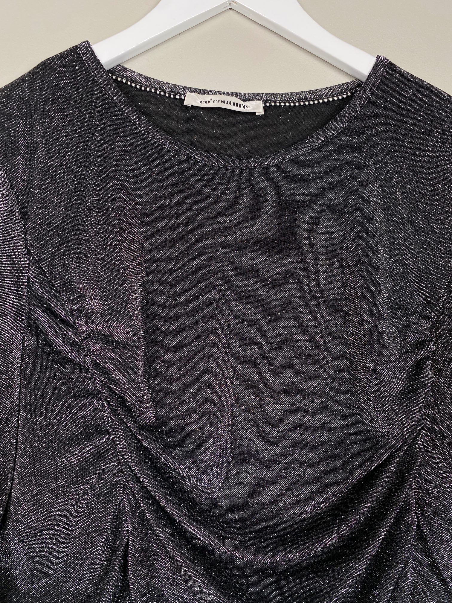 Co'Couture str. XL <br/> sort glimmerbluse - Billede 2