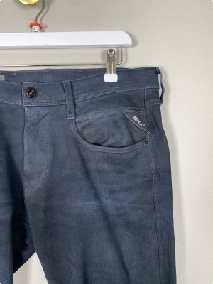 Replay str. 34 <br/> mørkeblå jeans