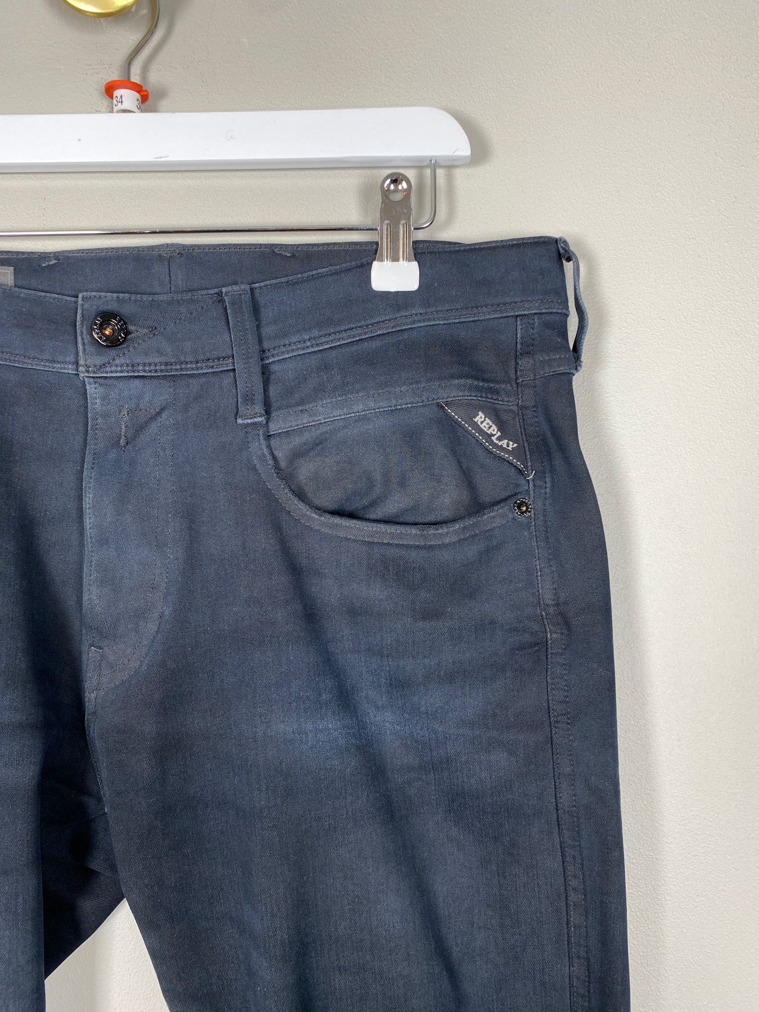 Replay str. 34 <br/> mørkeblå jeans - Billede 2