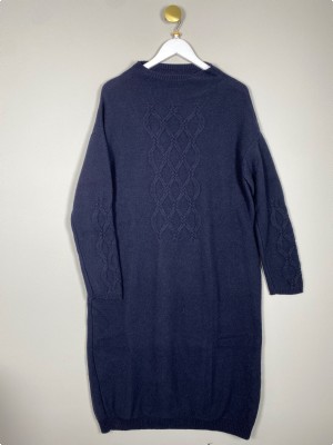 MaxMara str. M <br/> mørkeblå uldkjole