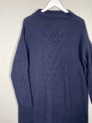 MaxMara str. M <br/> mørkeblå uldkjole