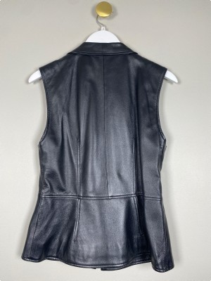 Interteam Leather Collection <br/b> sort vest med gulddetaljer