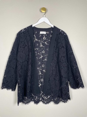 Rosemunde str. S/M <br/> sort blondecardigan