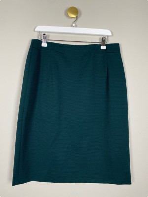 Hugo Boss str. 42 <br/> grøn nederdel med slids bagpå