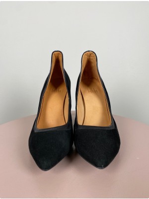 BilliBi str. 40 <br/> sorte stiletter i ruskind