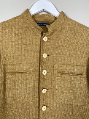 Ralph Lauren str. L <br/> karrygul hørjakke