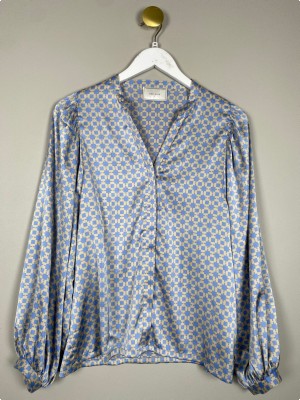 Neo Noir str. 36 <br/b> blå creme mønstret skjorte