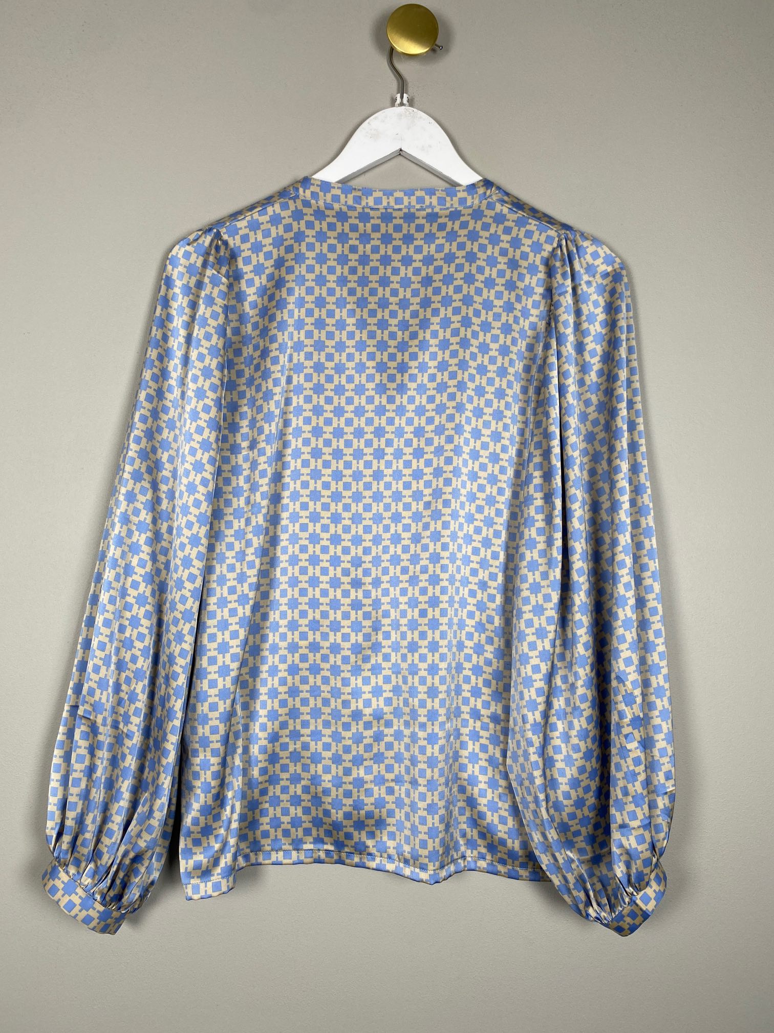 Neo Noir str. 36 <br/b> blå creme mønstret skjorte - Billede 2